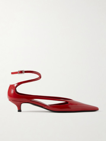 TOTEME Cutout patent-leather pumps