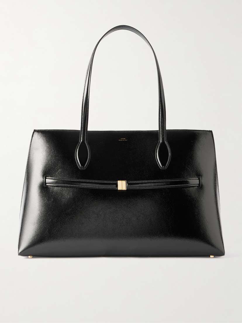 TOTEME Naplack Crinkled Patent-leather Tote