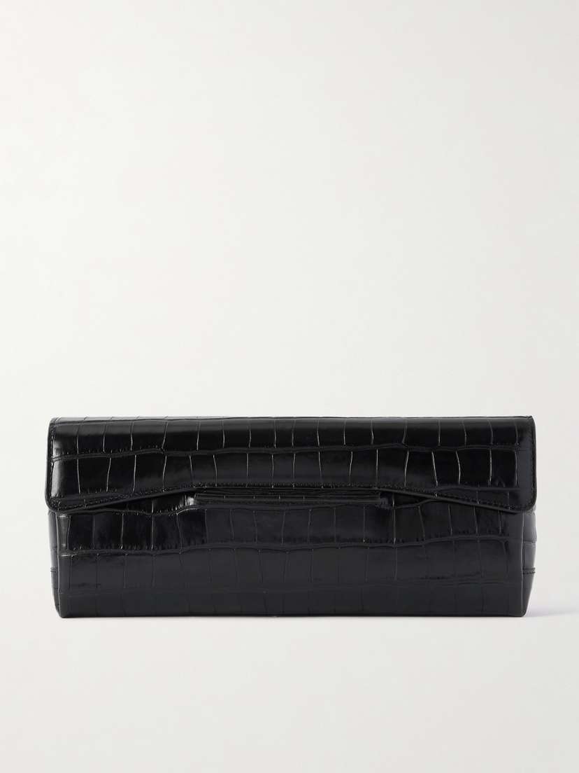 TOTEME T-lock Croc-effect Clutch