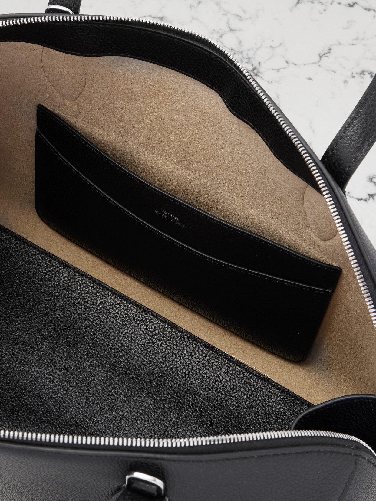 Textured-Leather Tote