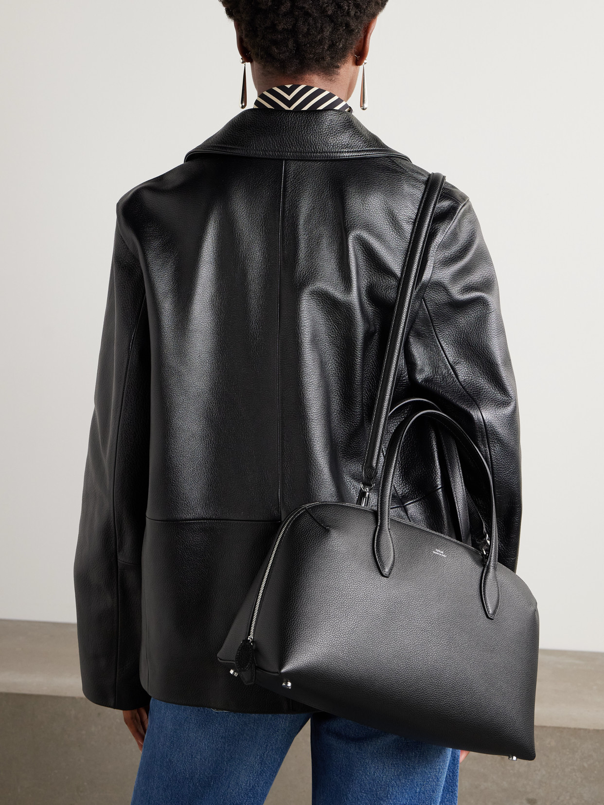 Textured-Leather Tote