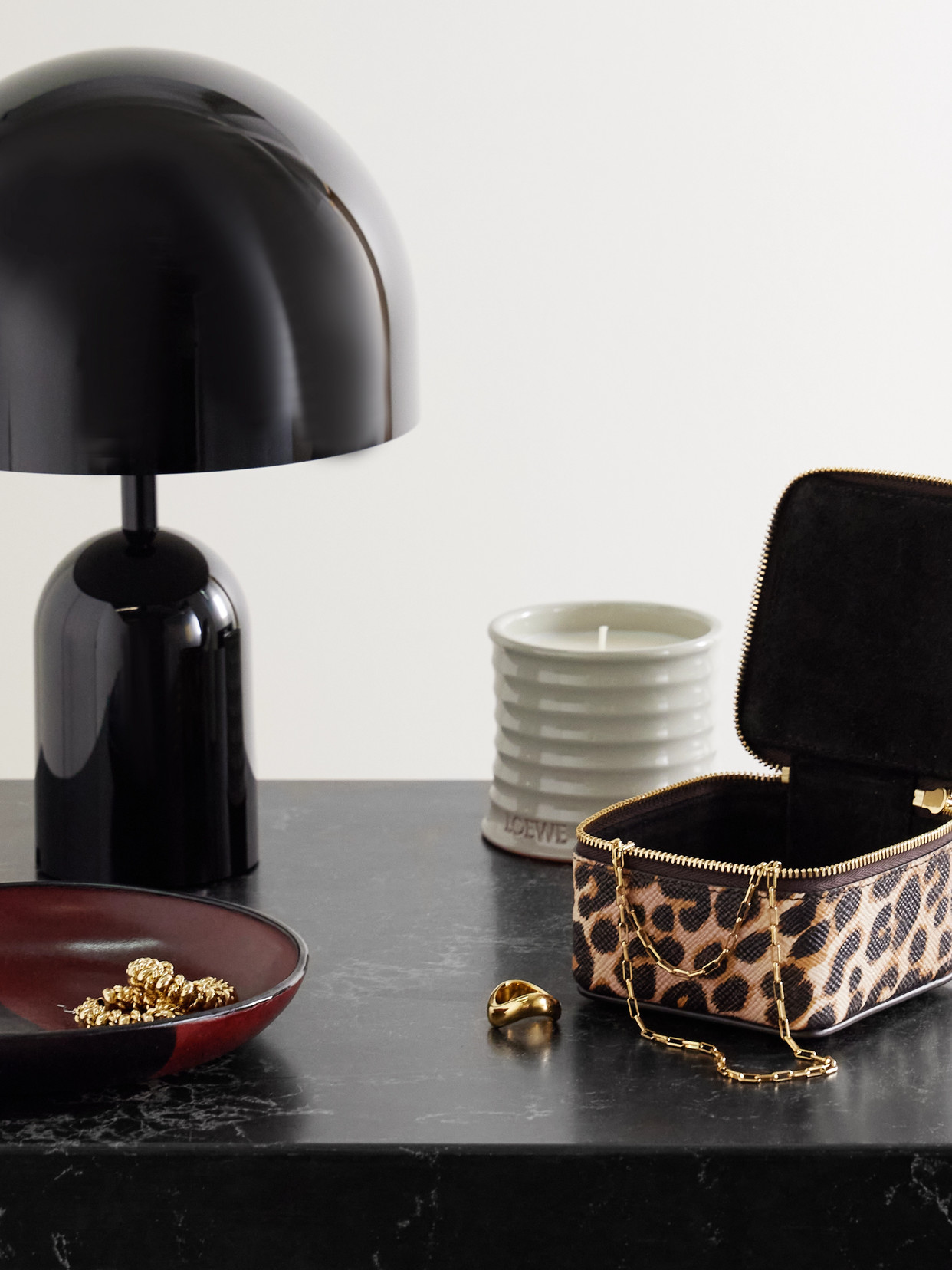 Smythson Panama Medium Leopard-print Textured-leather Trinket Case In Multi