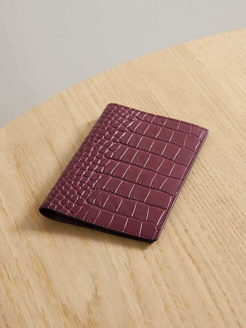 Smythson Mara Croc-effect Leather Passport Holder | Thumbnail 4