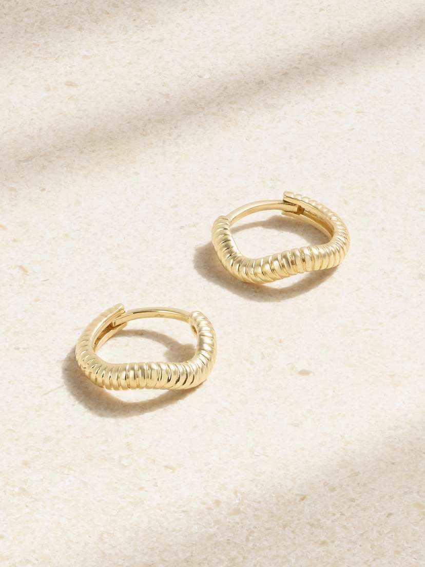 STONE AND STRAND Freddie 14-karat Gold Hoop Earrings