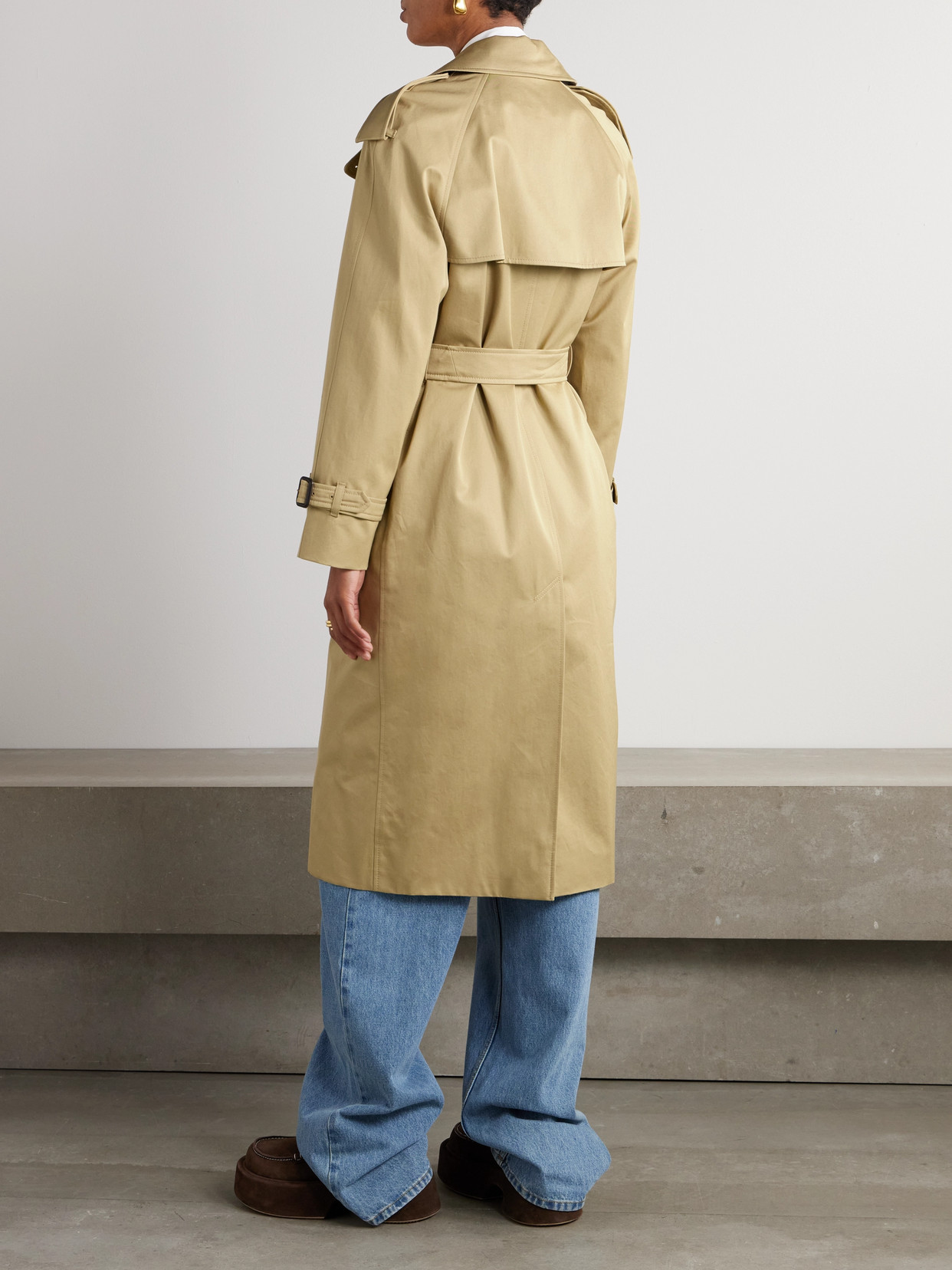 Burberry Castleford Double-breasted Cotton-gabardine Trench Coat In Neutrals