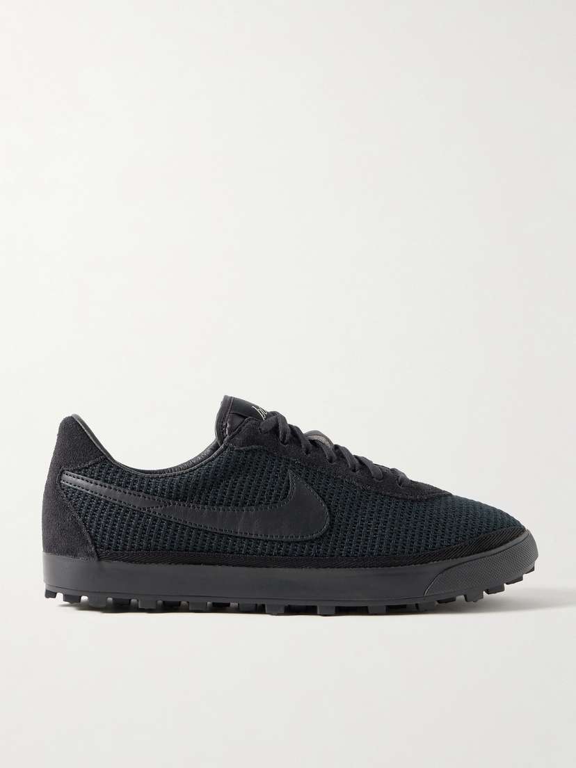 Nike + Bode Astrograbber Leather And Suede-trimmed Waffle-knit Sneakers