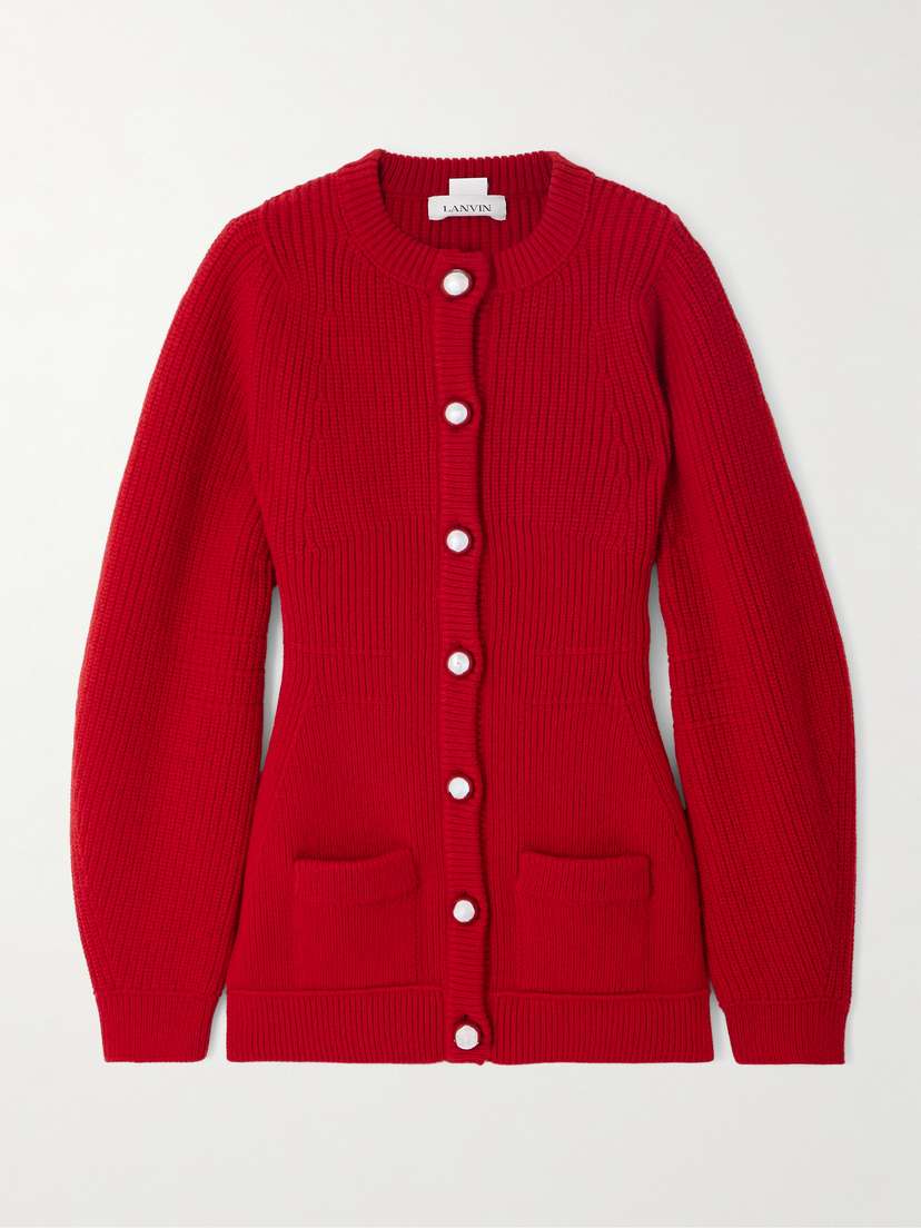 Lanvin Ribbed Wool Cardigan
