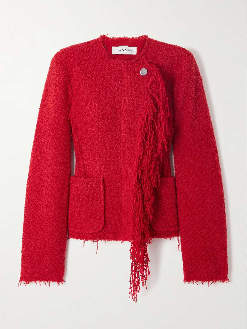 Lanvin Fringed Wool-blend Bouclè Jacket