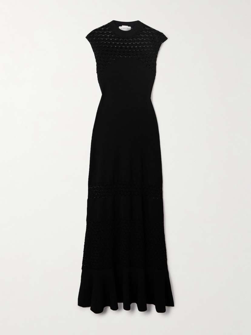 Lanvin Paneled Knitted Midi Dress