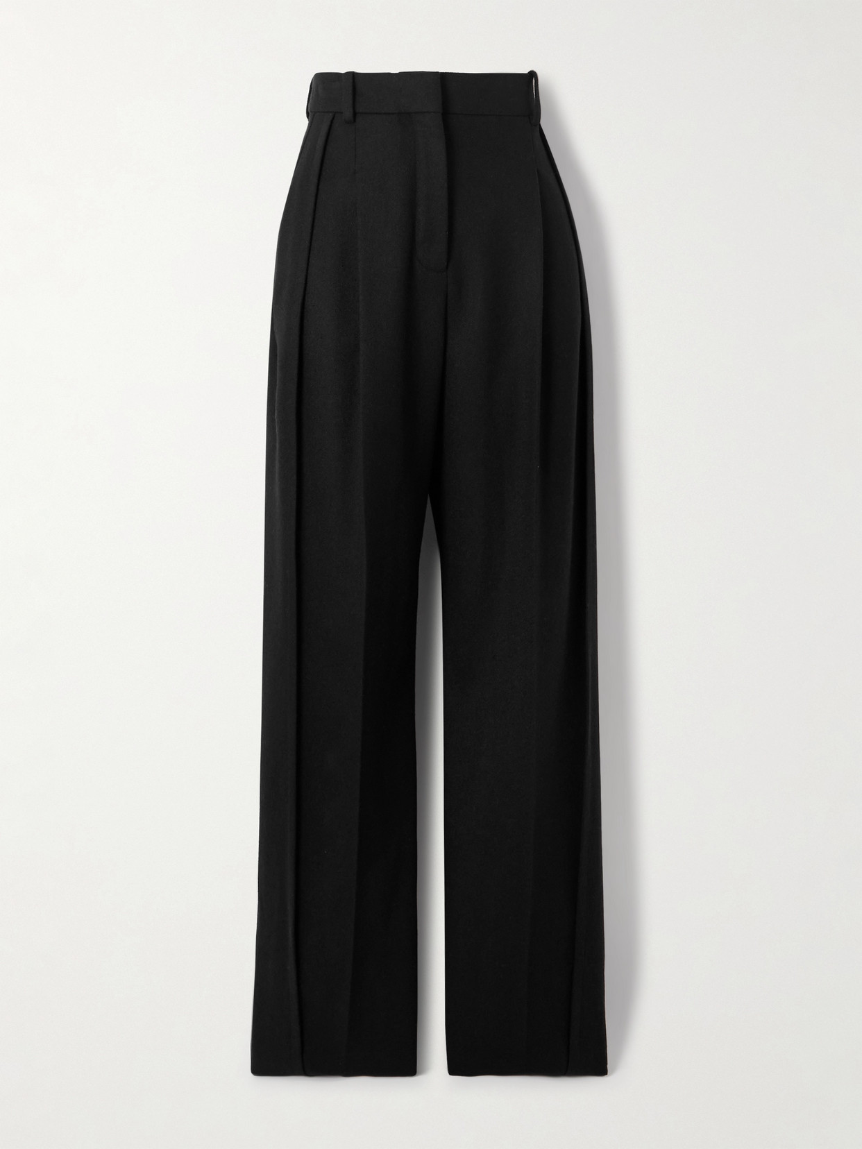 Lanvin Pleated Wool Tapered Pants In Black