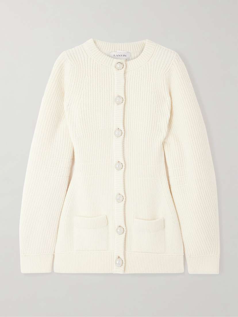 Lanvin Ribbed Wool Cardigan
