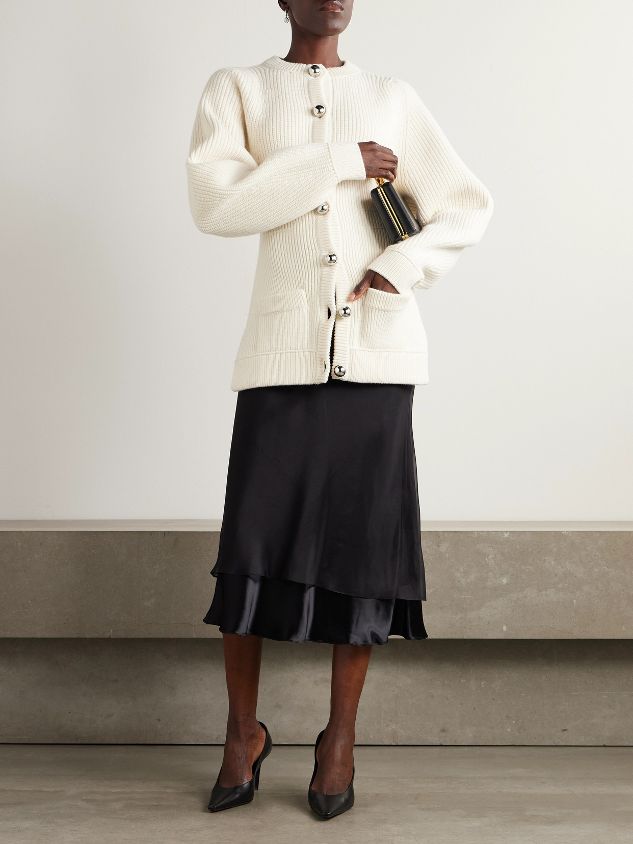 Lanvin Ribbed Wool Cardigan In Multi