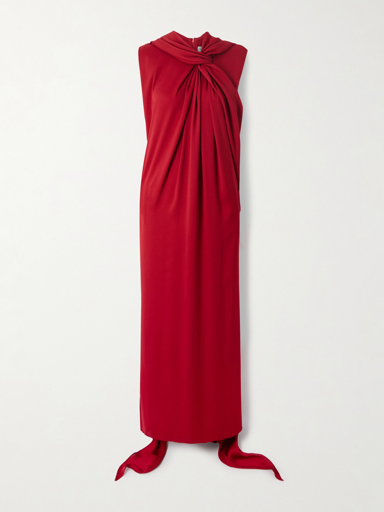 Lanvin Long Draped Dress In Red