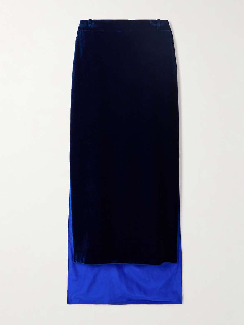 Lanvin Asymmetric Velvet Skirt