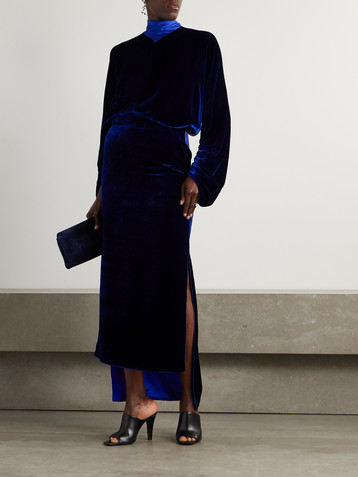 Lanvin Asymmetric velvet skirt