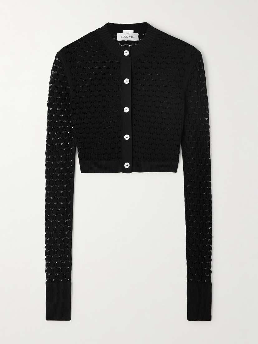 Lanvin Cropped Open-knit Cardigan