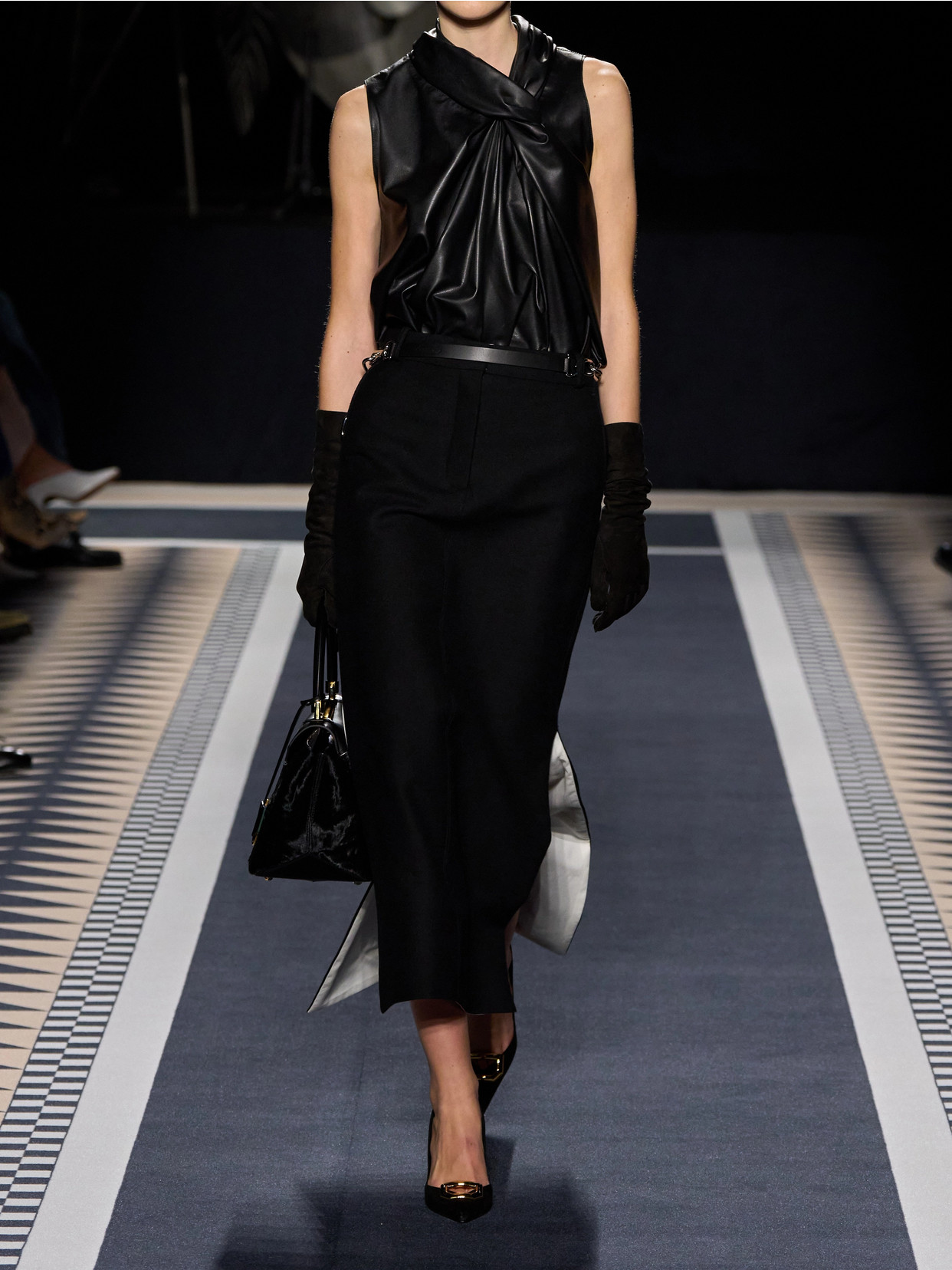 Lanvin Asymmetric Wool Skirt In Black