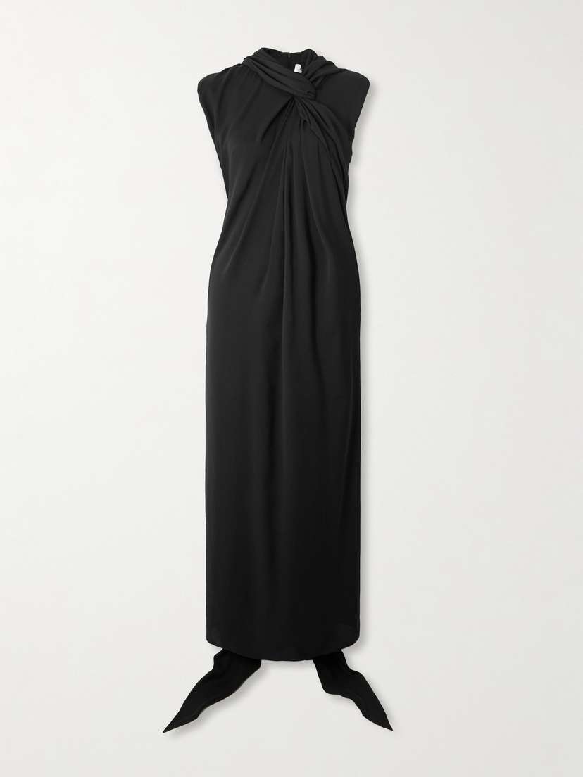 Lanvin Draped Crepe De Chine Maxi Dress
