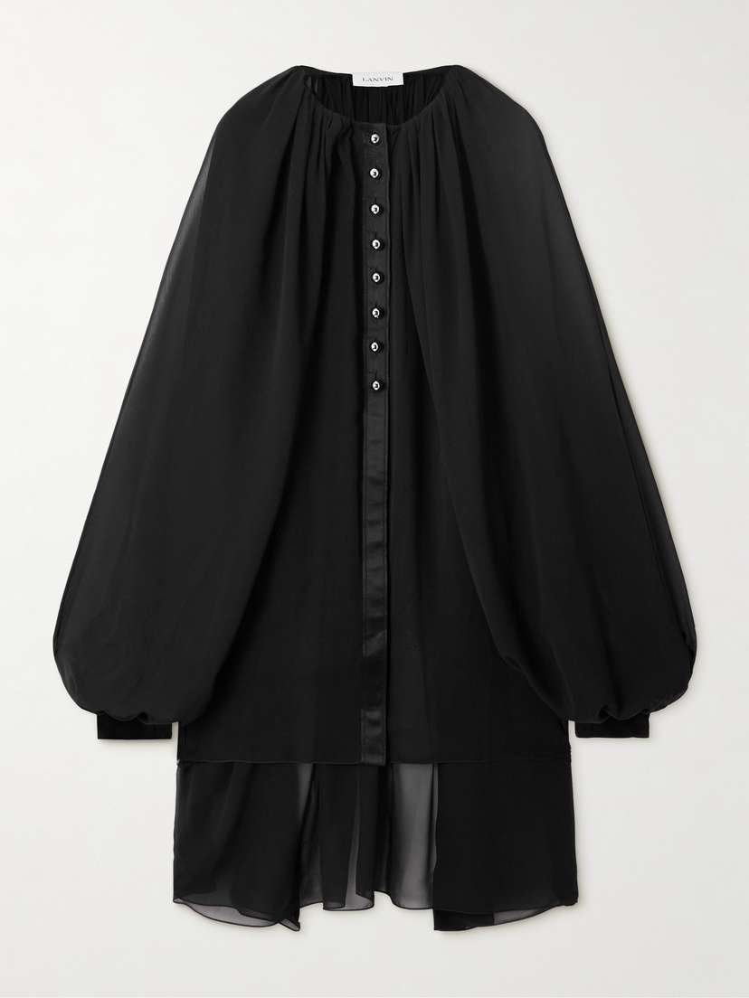 Lanvin Layered Gathered Silk-chiffon Tunic
