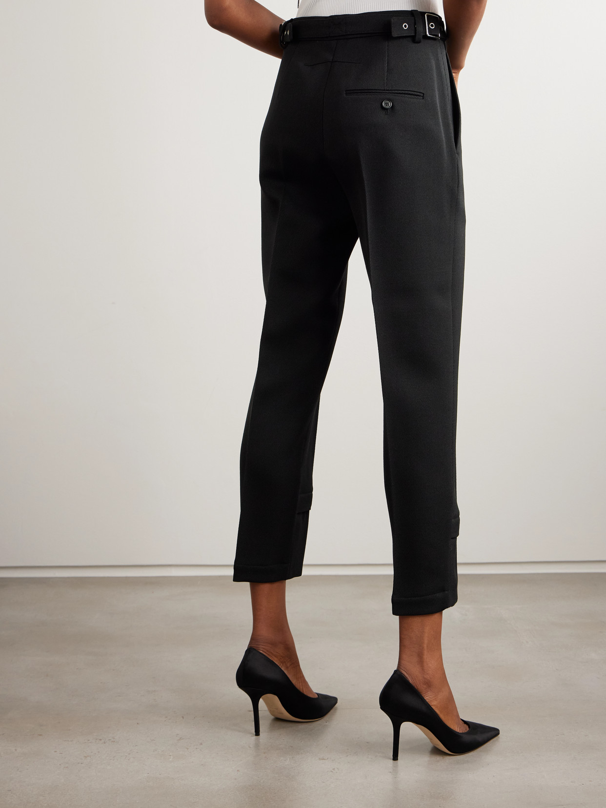 Lanvin Wool-twill Tapered Pants In Black