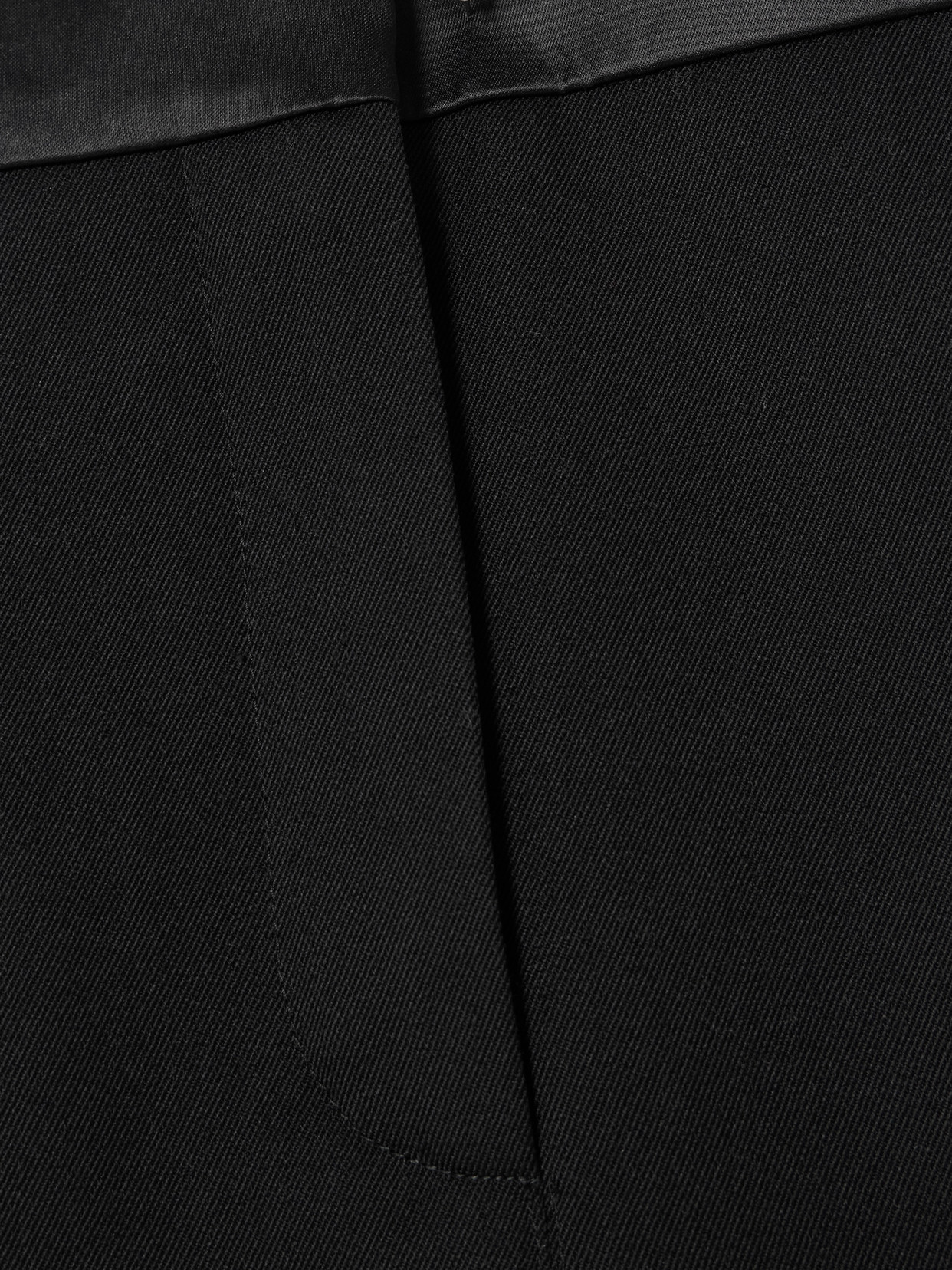 Lanvin Asymmetric Satin-trimmed Wool Skirt In Black