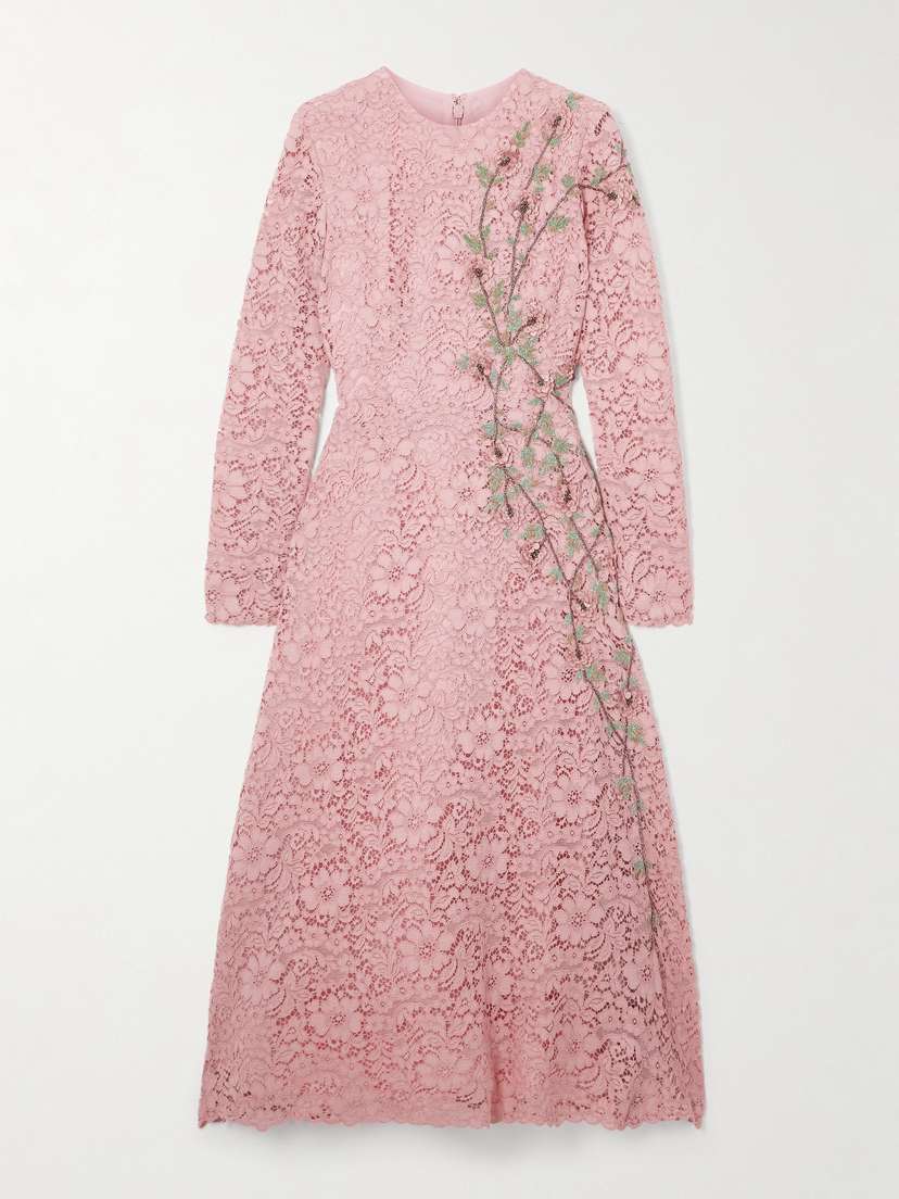 Costarellos Marlena Embellished Corded-lace Midi Dress