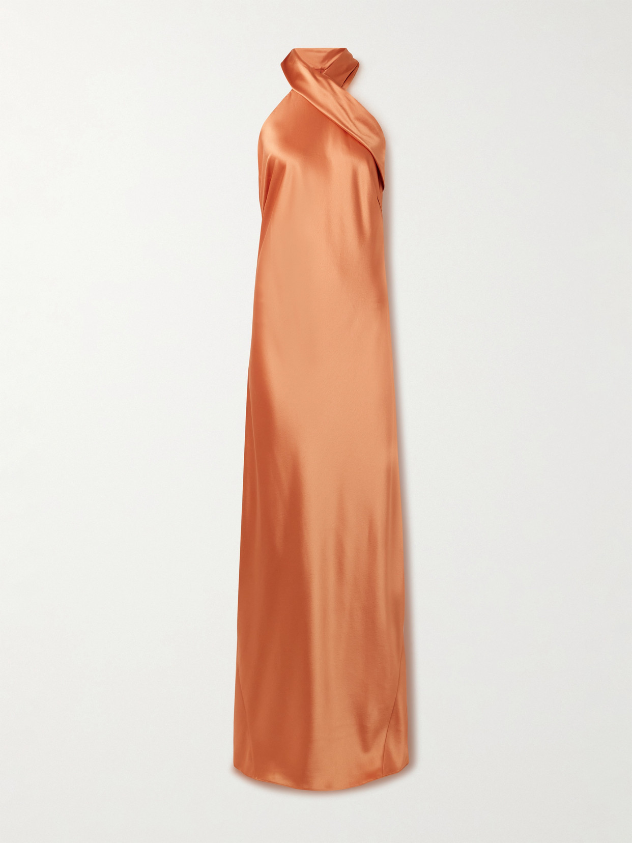 Galvan Pandora Satin Gown In Brown