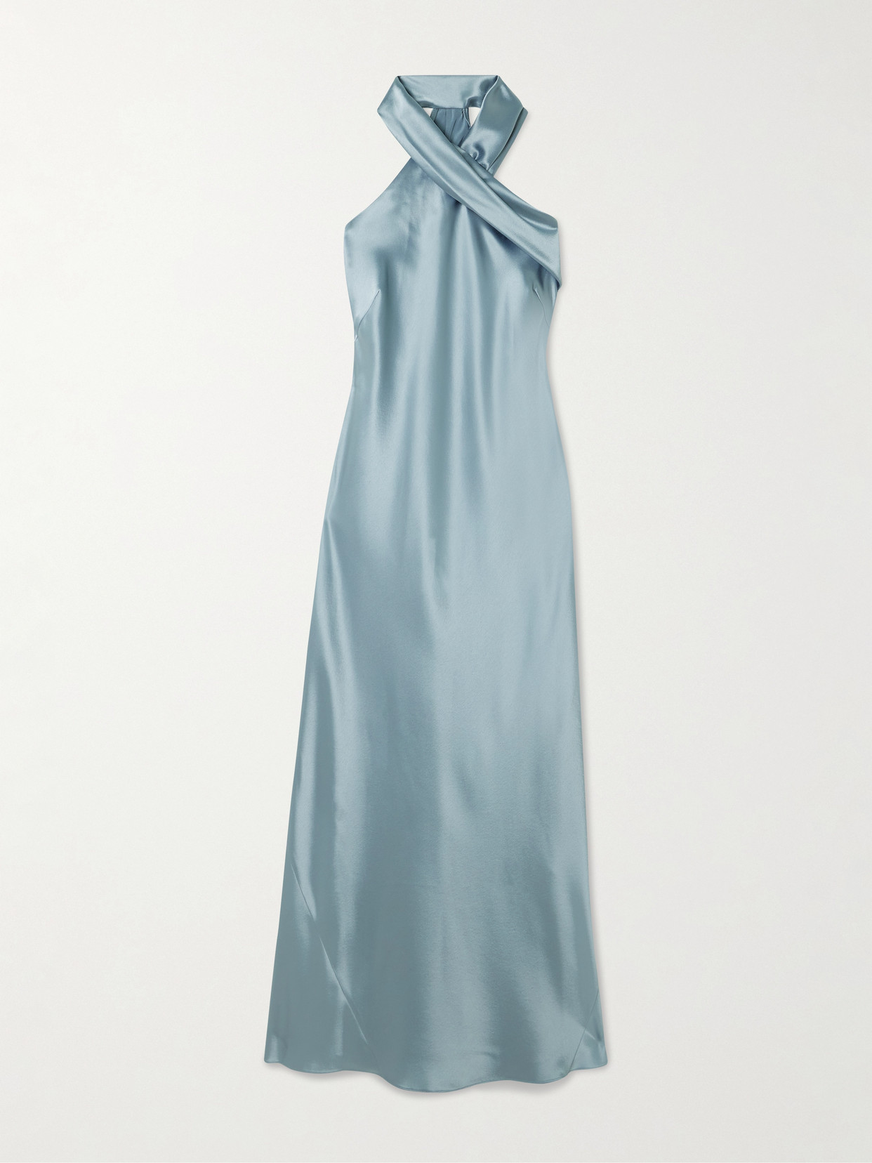 Galvan Pandora Satin Halterneck Midi Dress