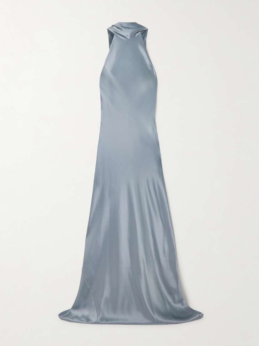 Galvan Sienna Satin Halterneck Gown