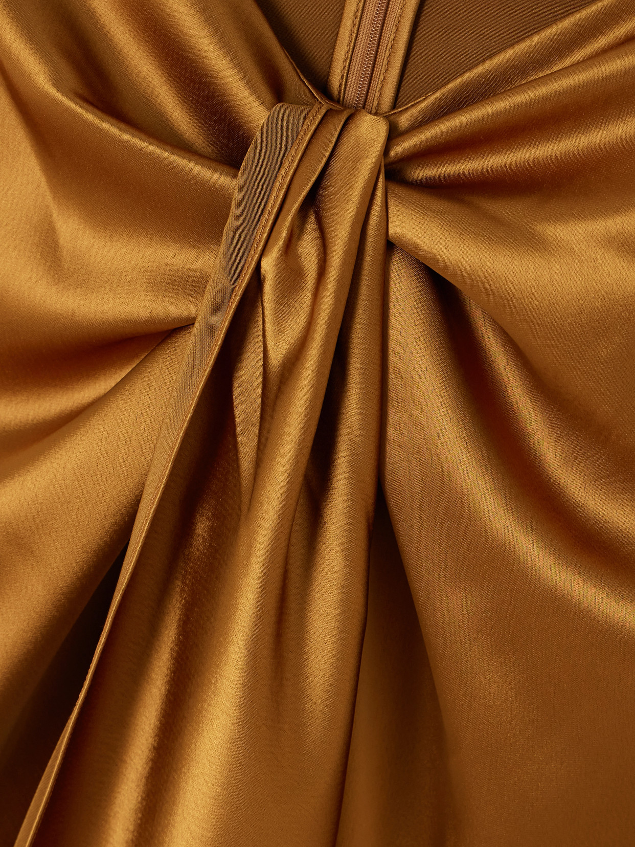 Galvan De Lovie Asymmetric Satin Maxi Skirt In Brown
