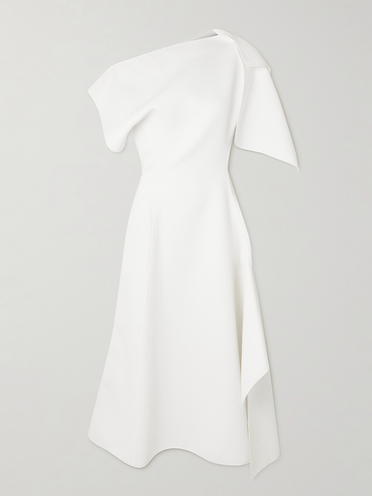 Maticevski Diadem Off-the-shoulder Asymmetric Draped Crepe Dress In White