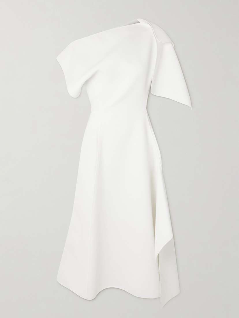 Maticevski Diadem Off-the-shoulder Asymmetric Draped Crepe Dress