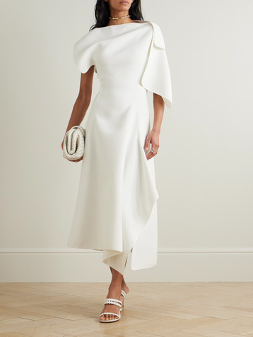 Maticevski Diadem off-the-shoulder asymmetric draped crepe dress