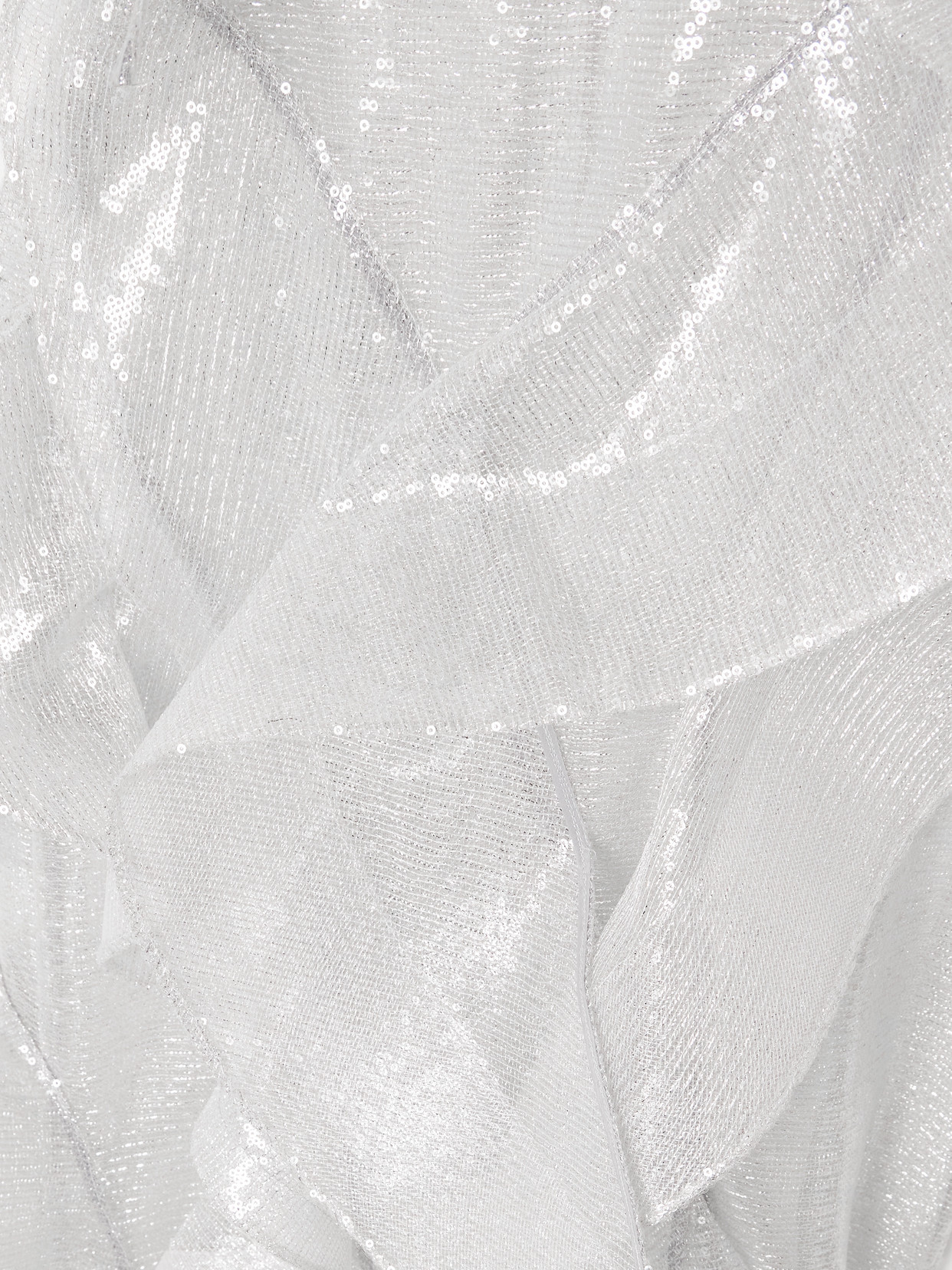Maticevski Refraction Strapless Ruffled Sequined Mesh Gown In White