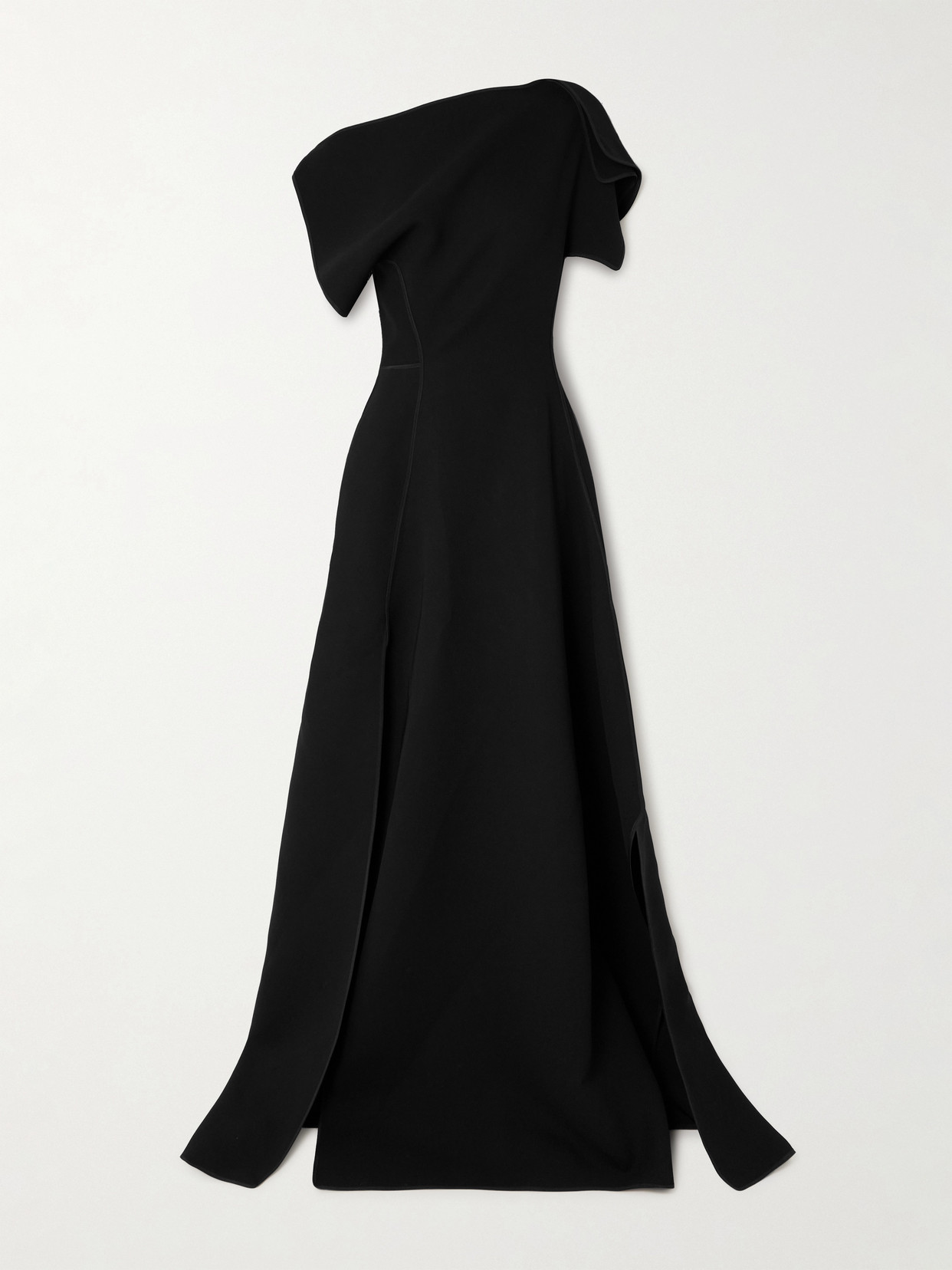Maticevski Synergy Off-the-shoulder Draped Crepe Gown In Black