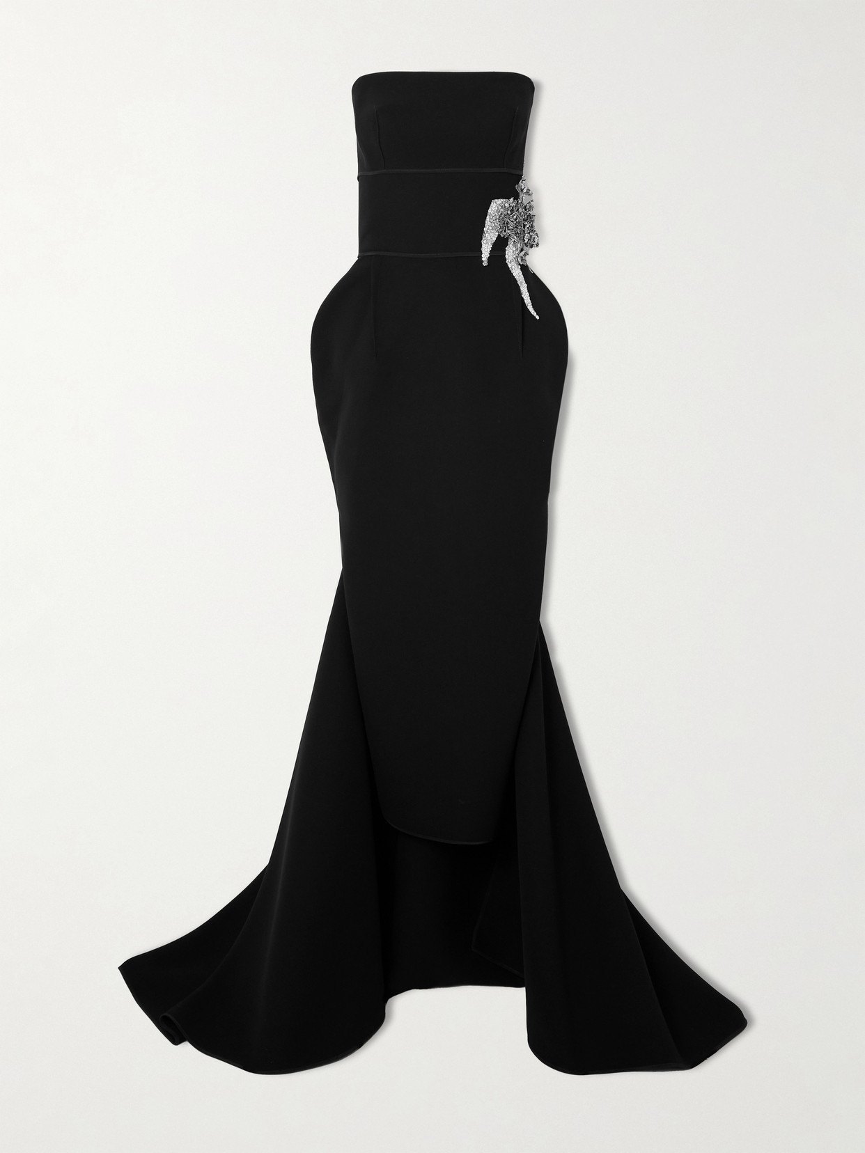 Maticevski Residence Strapless Embellished Crepe Gown In Black