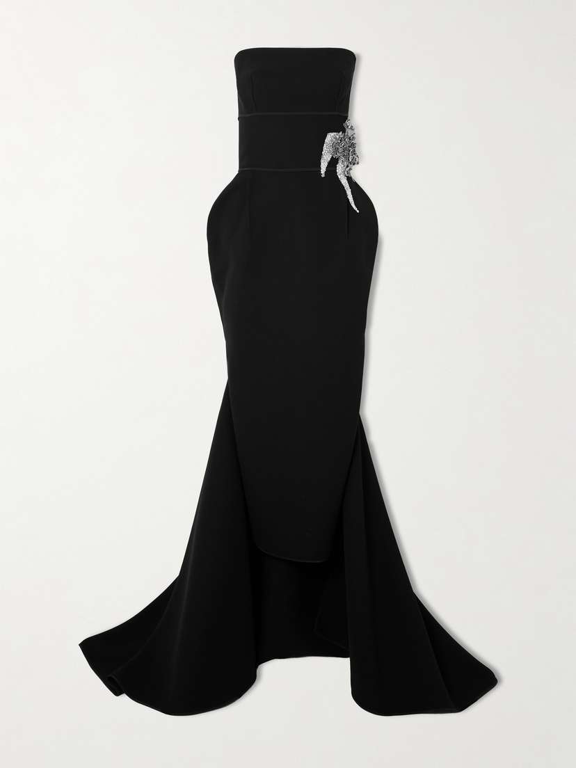 Maticevski Residence Strapless Embellished Crepe Gown