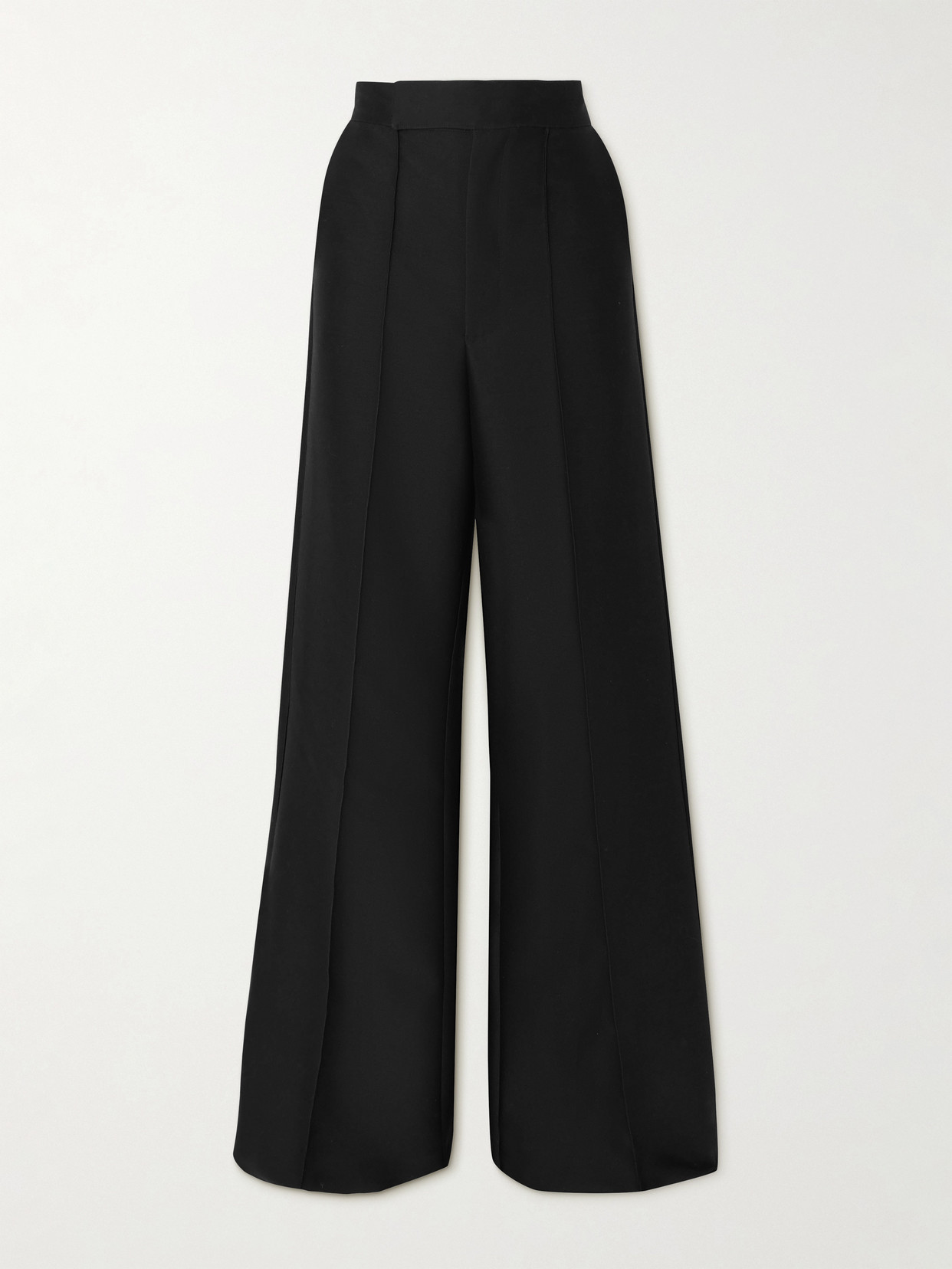 Maticevski Rival Wool And Silk-blend Wide-leg Pants In Black
