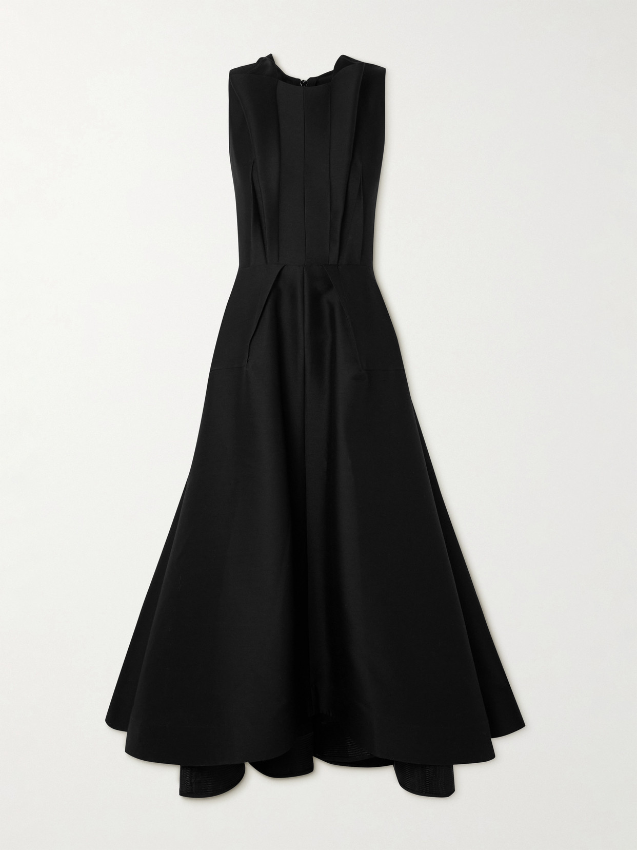 Maticevski Invigorate Pleated Wool And Silk-blend Dress In Black