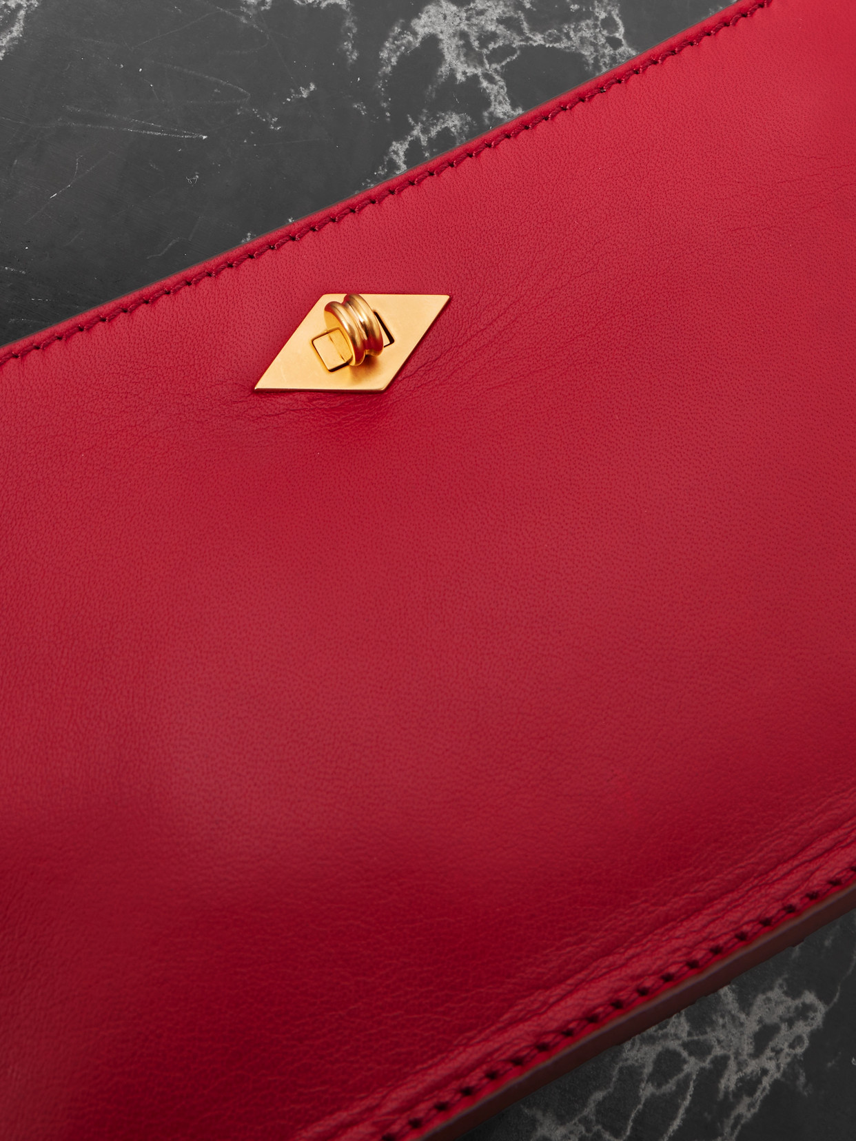 Metier Ease Leather Clutch In Red