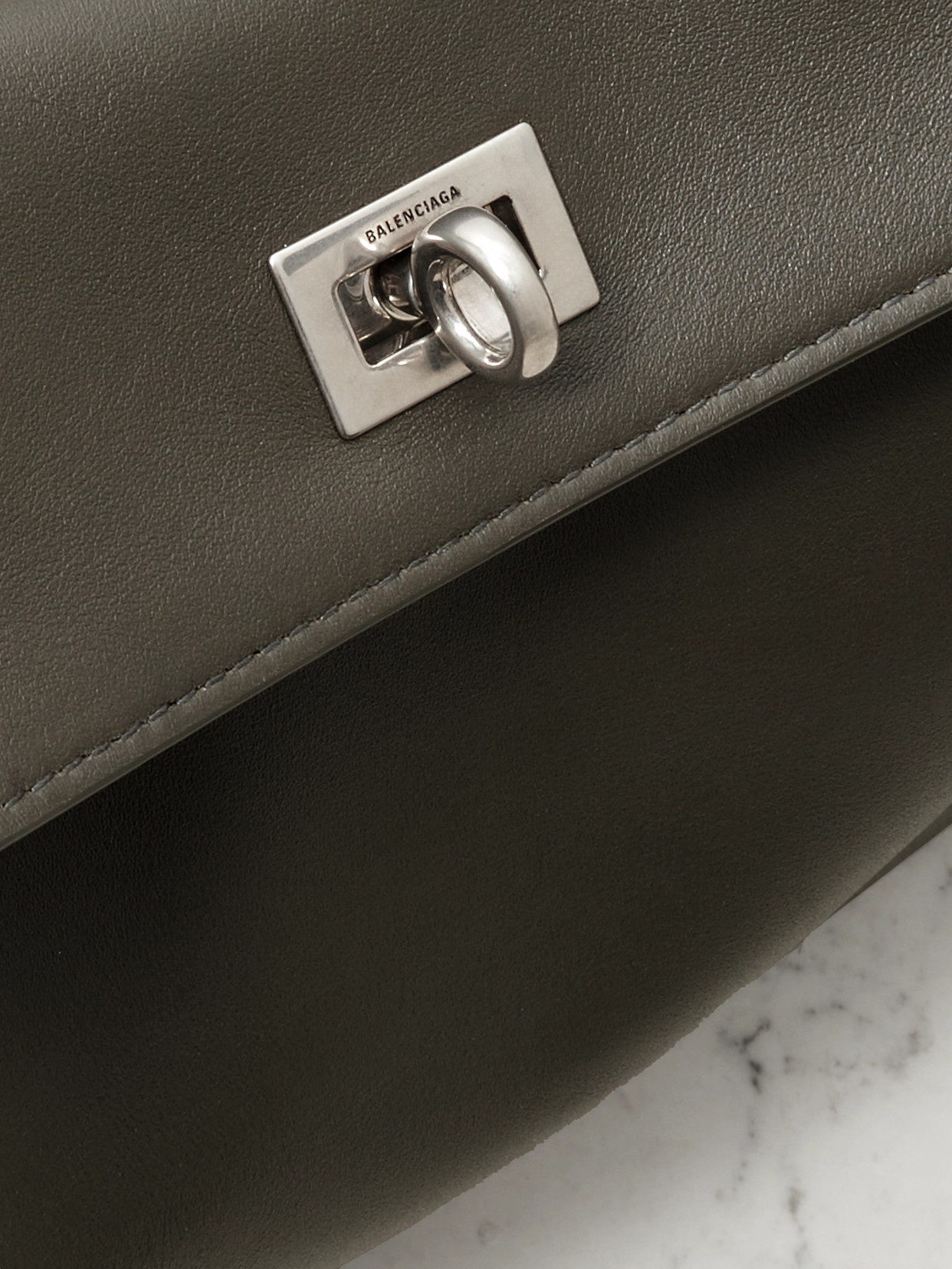 Balenciaga Rodeo Small Leather Tote Bag In Green