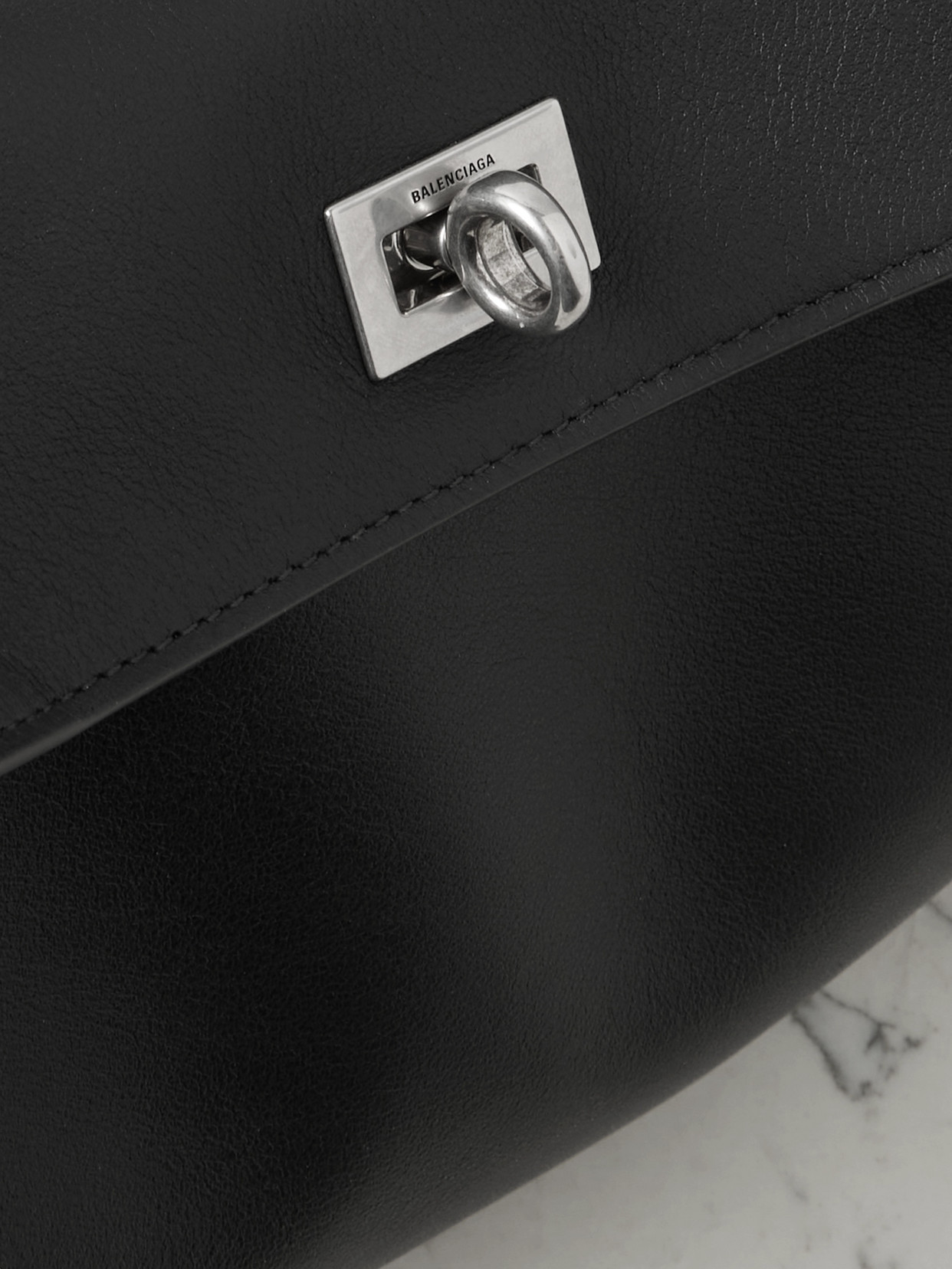 Balenciaga Women Black Leather Small Rodeo Handbag