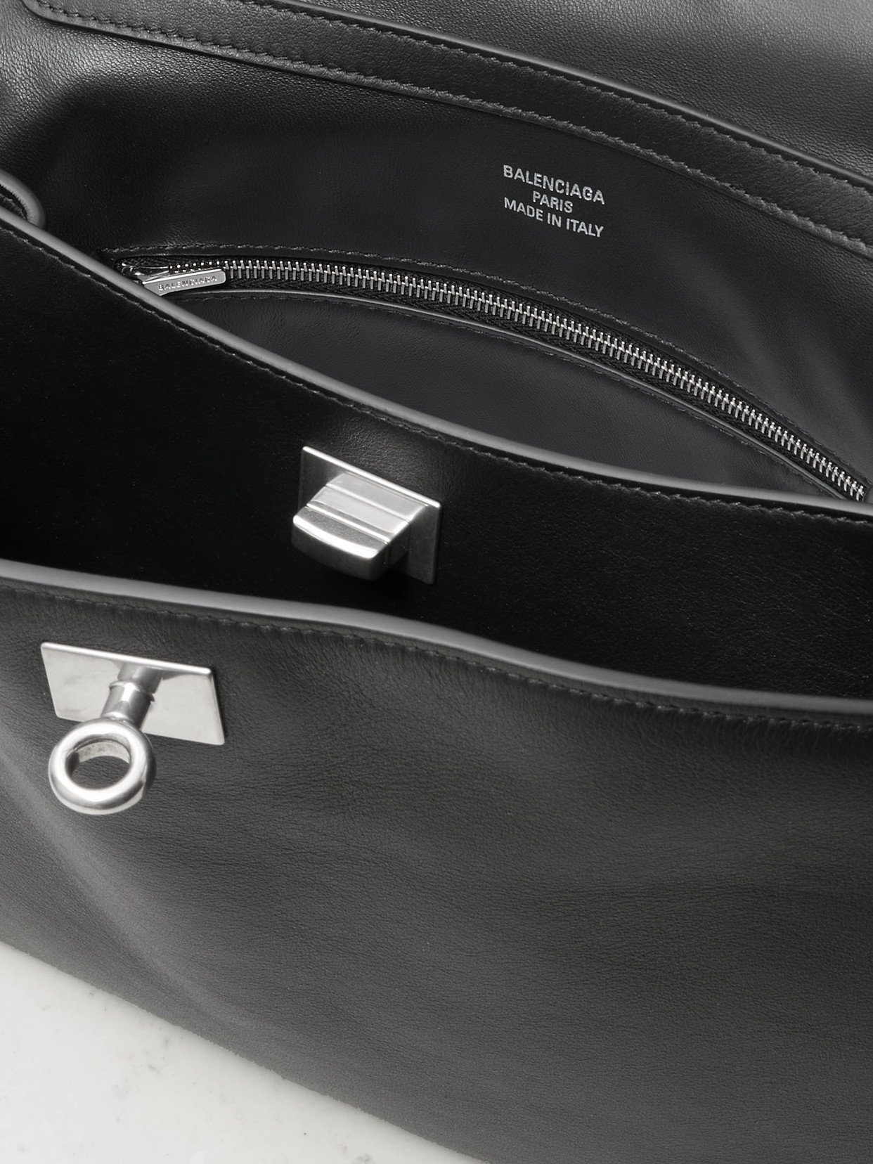 Balenciaga Women Black Leather Small Rodeo Handbag