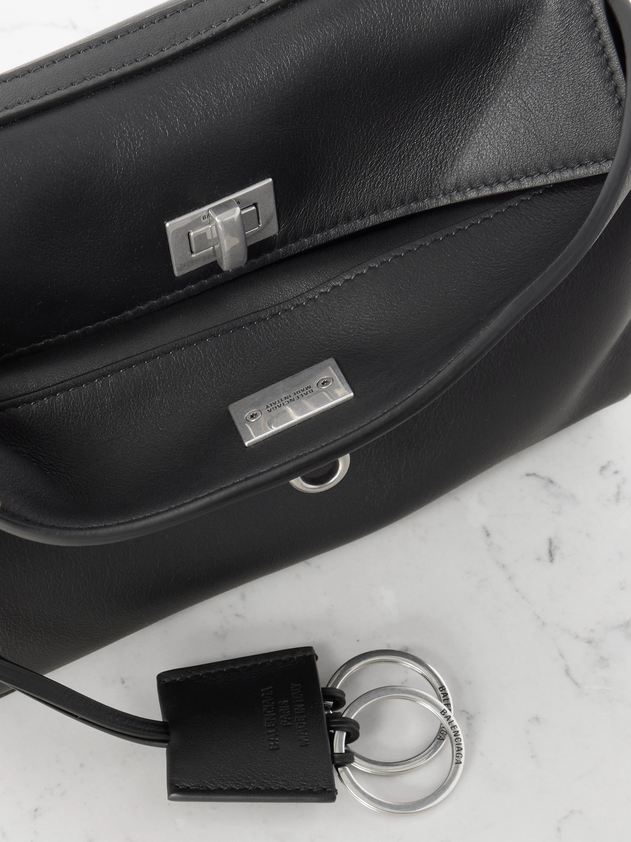 Balenciaga Rodeo Mini Leather Tote In Black