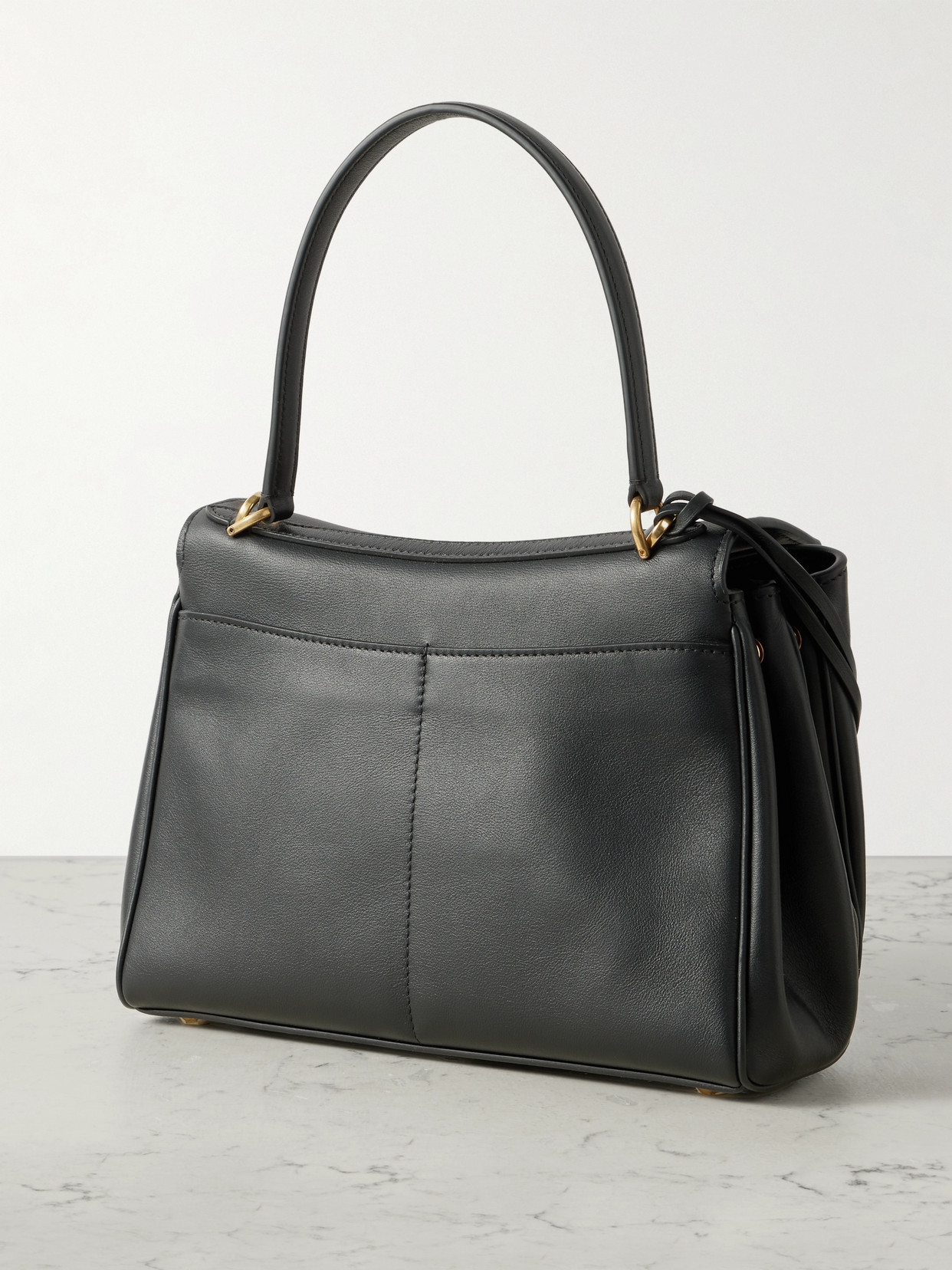 Balenciaga Small Rodeo Leather Handbag In Black
