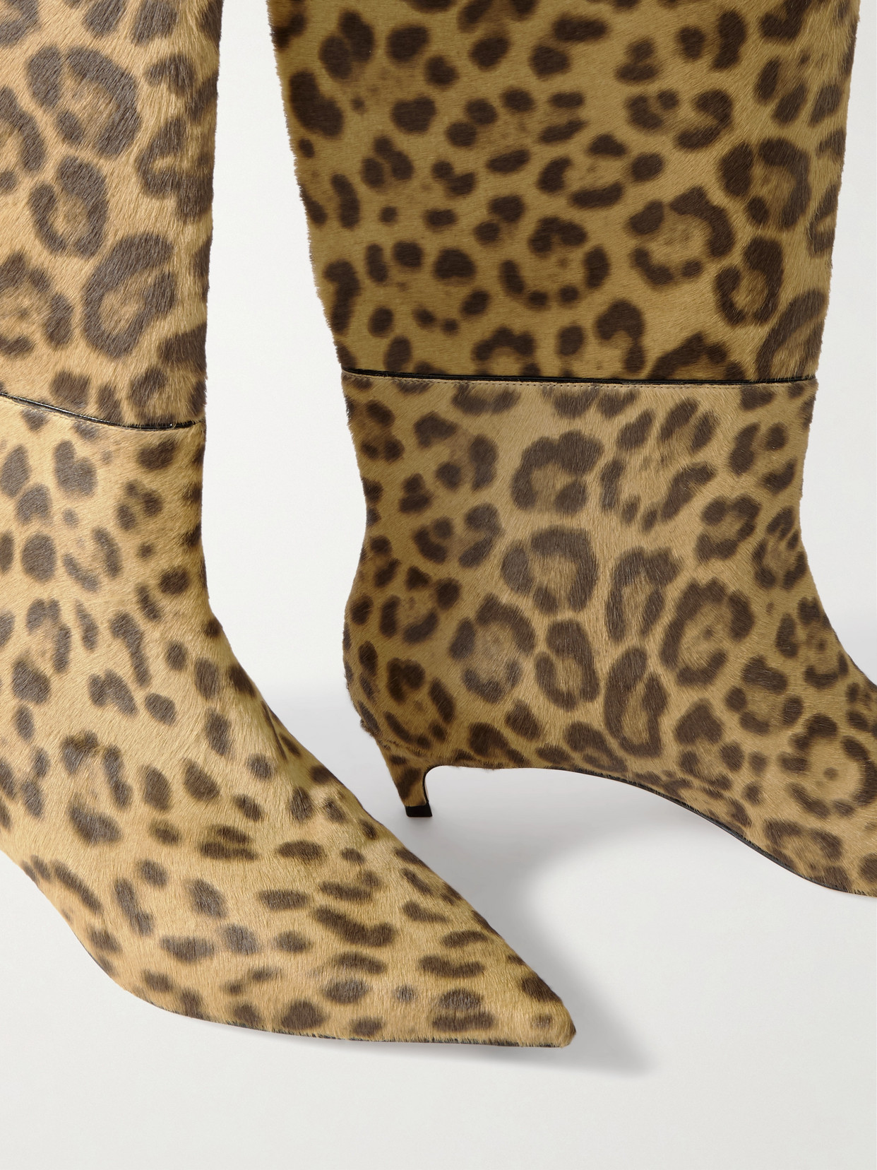 Jimmy Choo Maxima 35 Leopard-print Calf Hair Knee Boots In Multi