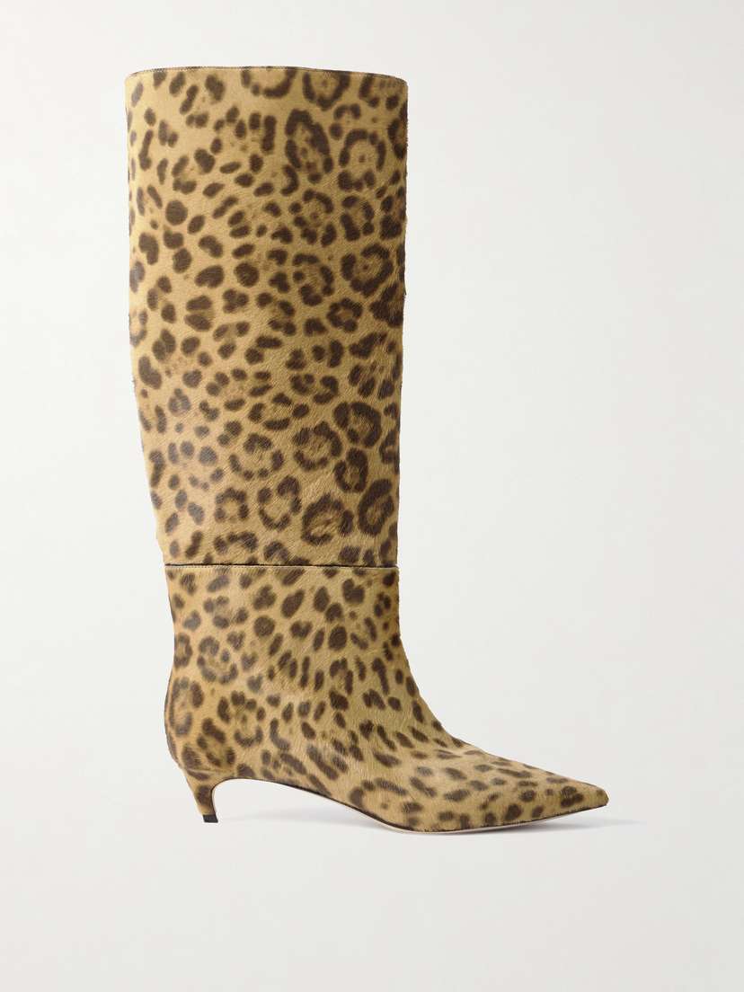 Jimmy Choo Maxima 35 Leopard-print Calf Hair Knee Boots