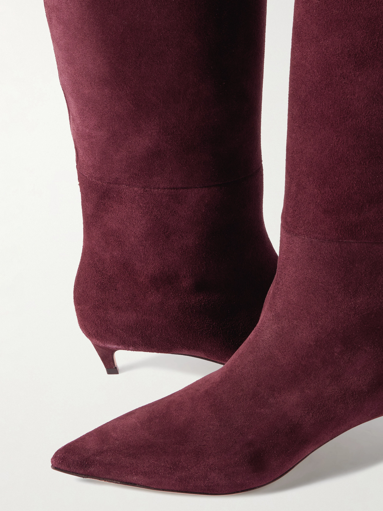 Jimmy Choo Maxima 35 Suede Knee Boots In Burgundy
