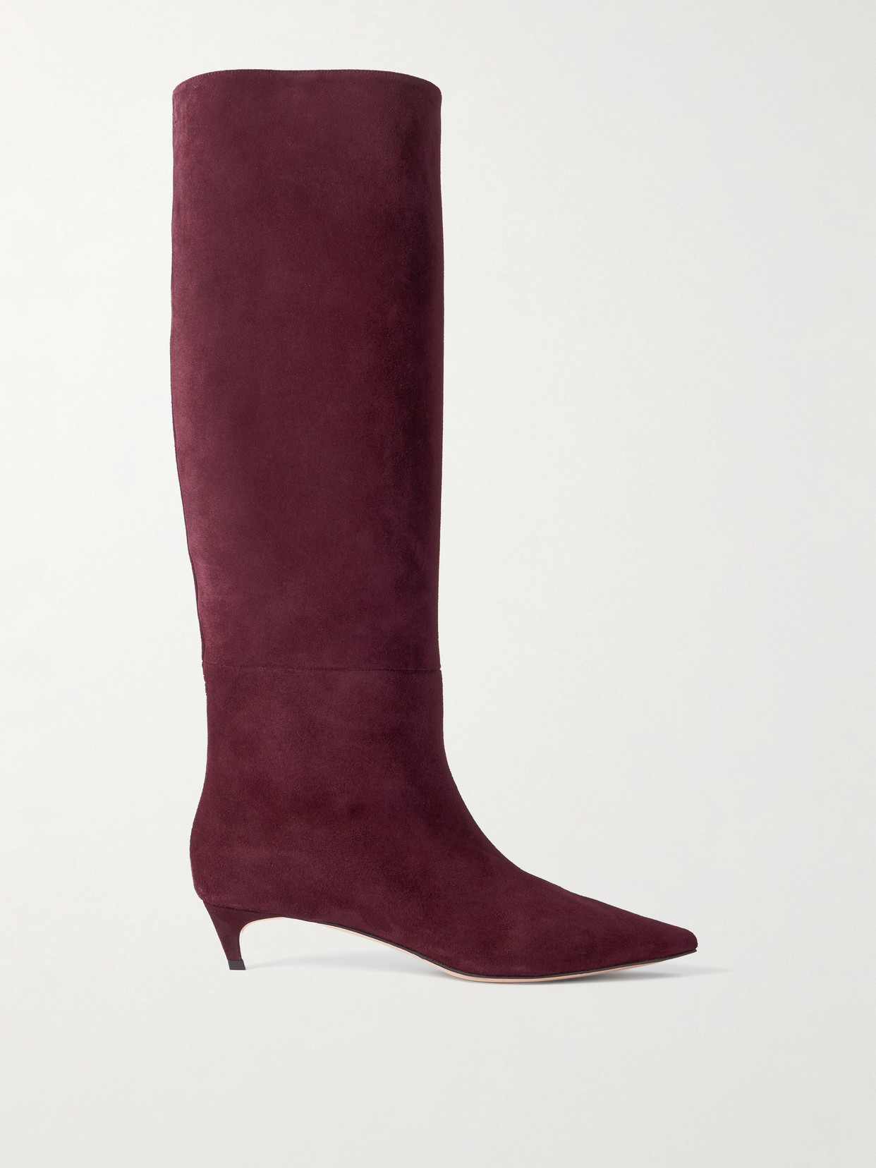 Jimmy Choo Maxima 35 Suede Knee Boots In Burgundy