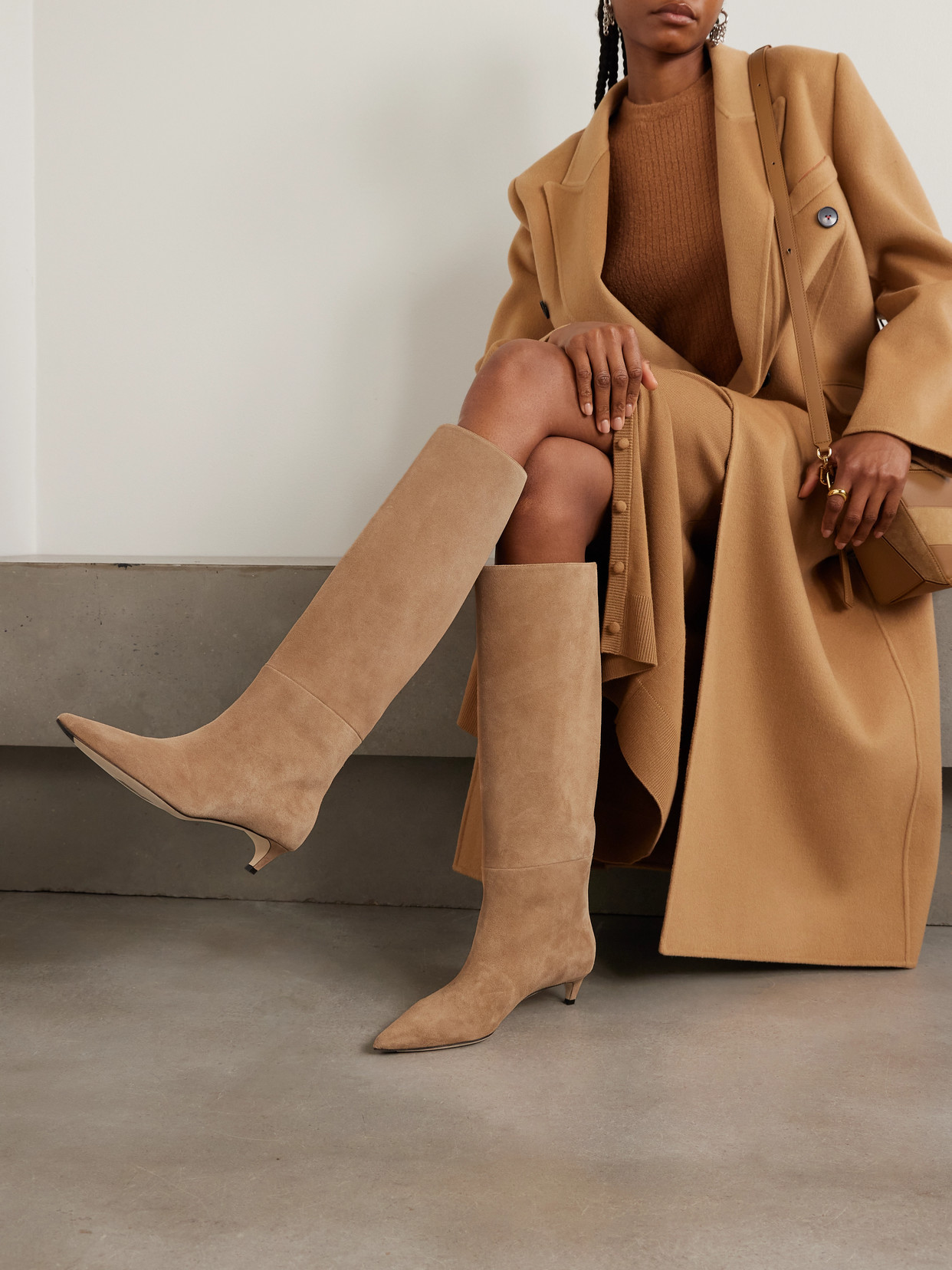 Jimmy Choo Maxima 35 Suede Knee Boots In Brown